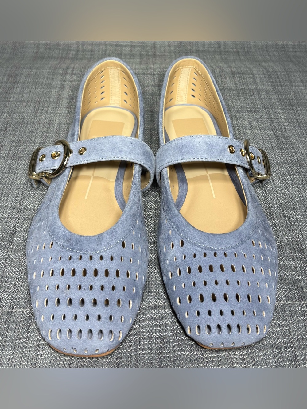Dolce Vita Mikel Perforated Suede Ballet Flats Periwinkle Size 7 - Picture 3 of 7
